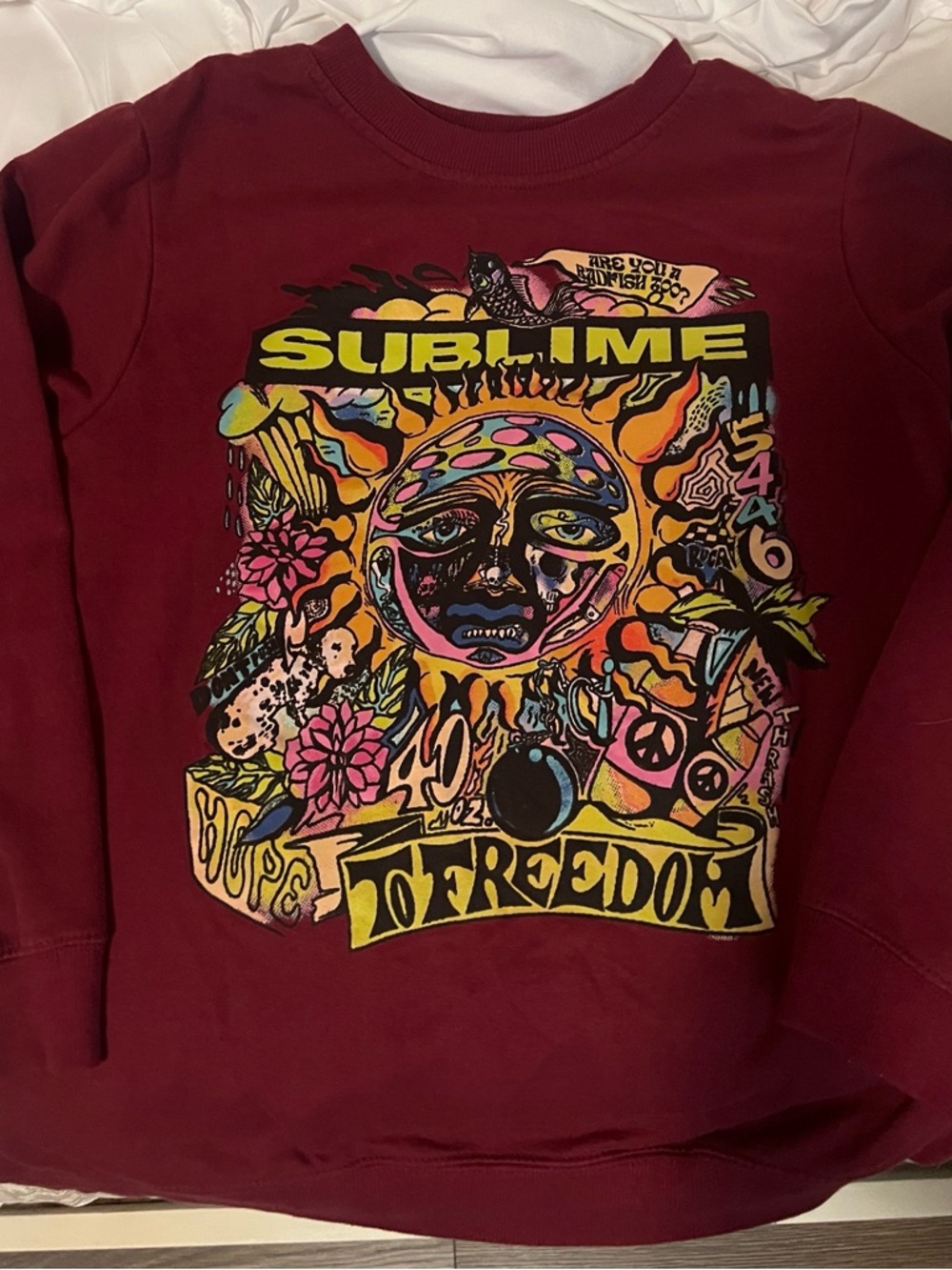 Sublime Graphic Crewneck Sweatshirt - Maroon